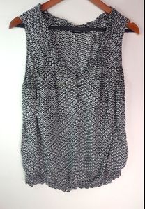 a.n.a. 1X Sleeveless Bubble Hem Babydoll Top Plus in Black White